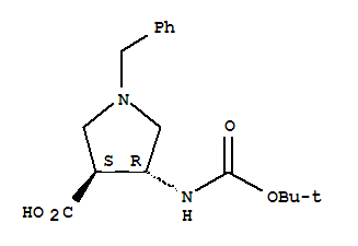 trans-racemic-1-Benzyl-4-tert-butoxycarbonylamino-pyrrolidine-3-carboxylic acid 628725-28-0