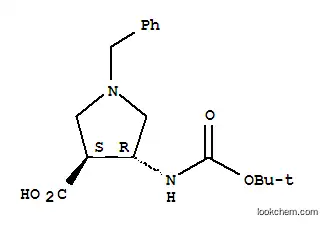 Molecular Structure of 628725-28-0 (TRANS-RACEMIC-1-BENZYL-4-TERT-BUTOXYCARBONYLAMINO-PYRROLIDINE-3-CARBOXYLIC ACID)