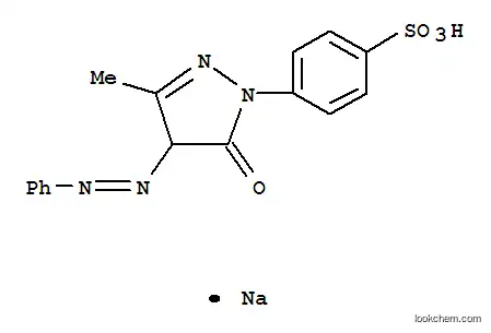 Benzenesulfonic acid,4-[4,5-dihydro-3-methyl-5-oxo-4-(2-phenyldiazenyl)-1H-pyrazol-1-yl]-, sodiumsalt (1:1)