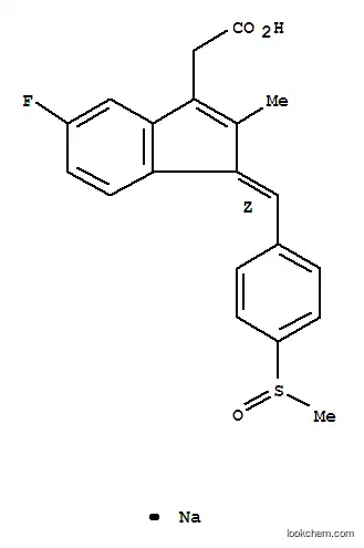 Molecular Structure of 63804-15-9 (sodium (Z)-5-fluoro-2-methyl-1-[[4-(methylsulphinyl)phenyl]methylene]-1H-indene-3-acetate)