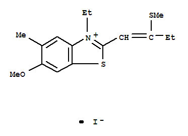 Benzothiazolium,3-ethyl-6-methoxy-5-methyl-2-[2-(methylthio)-1-buten-1-yl]-, iodide (1:1)