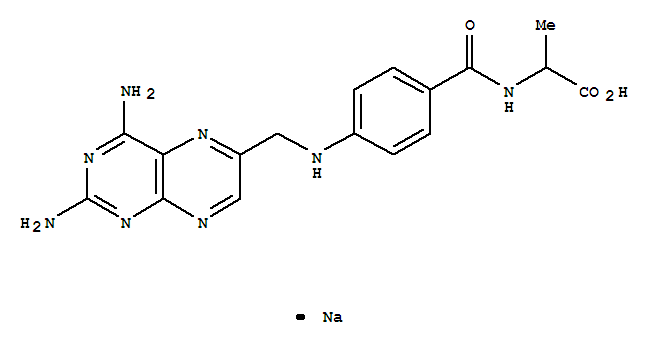 Alanine,N-[4-[[(2,4-diamino-6-pteridinyl)methyl]amino]benzoyl]-, monosodium salt (9CI)