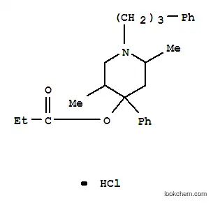 Molecular Structure of 64140-64-3 (2,5-dimethyl-4-phenyl-1-(3-phenylpropyl)piperidin-4-yl propanoate hydrochloride)