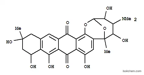 Molecular Structure of 64201-81-6 (2,6-Epoxy-2H-naphthaceno[1,2-b]oxocin-9,16-dione,4-(dimethylamino)-3,4,5,6,11,12,13,14-octahydro-3,5,8,10,11,13-hexahydroxy-6,13-dimethyl-,(2R,3S,4R,5R,6R,11S,13R)- (9CI))