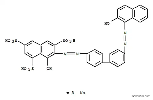 Molecular Structure of 6426-67-1 (8-Hydroxy-7-[[4'-[(2-hydroxy-1-naphtyl)azo]-1,1'-biphenyl-4-yl]azo]-1,3,6-naphthalenetrisulfonic acid trisodium salt)