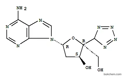 Molecular Structure of 64365-28-2 (9-[2-deoxy-4-(5H-tetrazol-5-yl)pentofuranosyl]-9H-purin-6-amine)