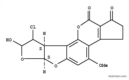 Molecular Structure of 64398-29-4 (Cyclopenta[c]furo[3',2':4,5]furo[2,3-h][1]benzopyran-1,11-dione,9-chloro-2,3,6a,8,9,9a-hexahydro-8-hydroxy-4-methoxy-, (6aS,9aS)-)