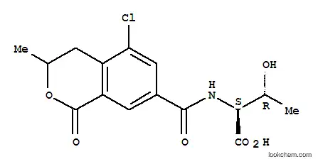 Molecular Structure of 64398-41-0 (N-[(5-chloro-3-methyl-1-oxo-3,4-dihydro-1H-isochromen-7-yl)carbonyl]-L-threonine)