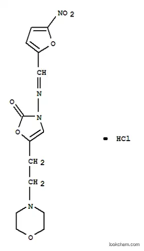 Molecular Structure of 64398-89-6 (5-[2-(morpholin-4-yl)ethyl]-3-{[(E)-(5-nitrofuran-2-yl)methylidene]amino}-1,3-oxazol-2(3H)-one hydrochloride (1:1))