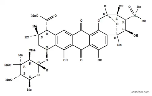 Molecular Structure of 64457-65-4 (methyl 11-[(6-deoxy-3-C-methyl-2,3,4-tri-O-methylhexopyranosyl)oxy]-4-(dimethylnitroryl)-3,5,8,10,13-pentahydroxy-6,13-dimethyl-9,16-dioxo-3,4,5,6,9,11,12,13,14,16-decahydro-2H-2,6-epoxytetraceno[1,2-b]oxocine-14-carboxylate)