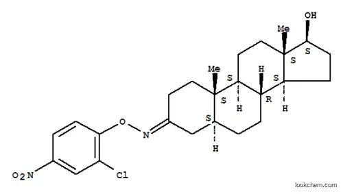 Molecular Structure of 64584-59-4 (2α-Chloro-17β-hydroxy-5α-androstan-3-one O-(p-nitrophenyl)oxime)