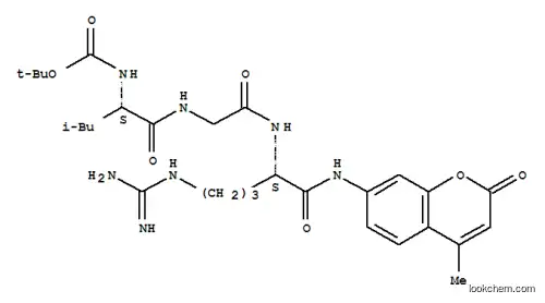 Molecular Structure of 65147-09-3 (BOC-LEU-GLY-ARG-AMC ACETATE SALT)