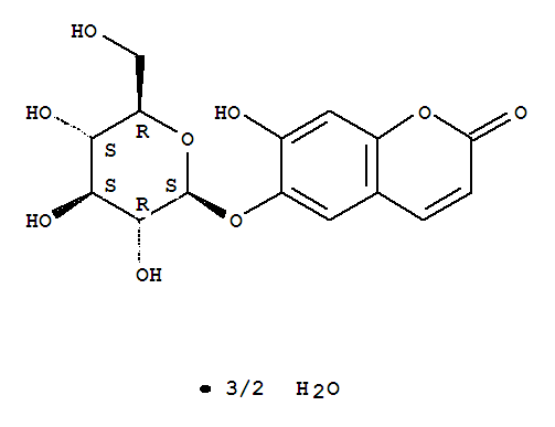 2H-1-Benzopyran-2-one,6-(b-D-glucopyranosyloxy)-7-hydroxy-,hydrate (2:3)(66778-17-4)