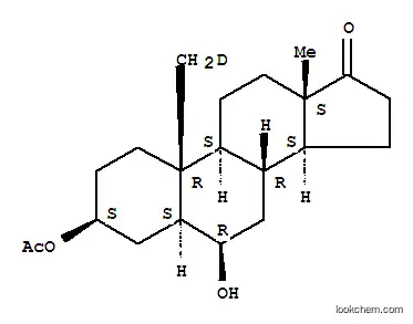 Molecular Structure of 6800-25-5 (Androstan-17-one-19-d, 3-(acetyloxy)-6-hydroxy-, (3.beta.,5.alpha.,6.beta.)-)