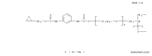 Molecular Structure of 68310-33-8 (Poly[oxy(methyl-1,2-ethanediyl)],a,a',a''-1,2,3-propanetriyltris[w-[[[[methyl-3-[[(2-oxiranylmethoxy)carbonyl]amino]phenyl]amino]carbonyl]oxy]-)