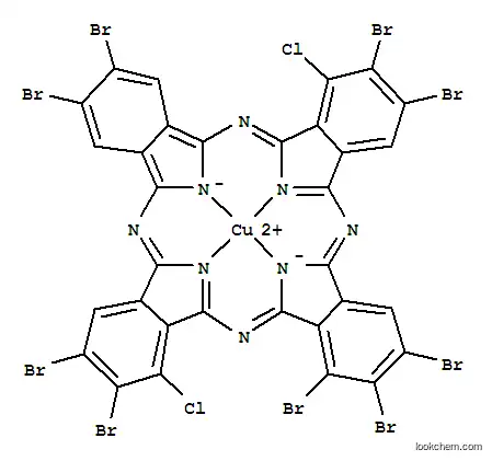 Molecular Structure of 68425-85-4 ([1,2,3,9,10,16,17,23,24-nonabromo-11,25-dichloro-29H,31H-phthalocyaninato(2-)-N29,N30,N31,N32]copper)