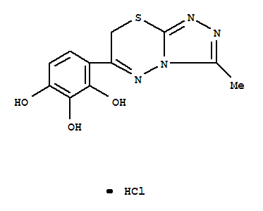 1,2,3-Benzenetriol,4-(3-methyl-7H-1,2,4-triazolo[3,4-b][1,3,4]thiadiazin-6-yl)-, hydrochloride(1:1) cas  69560-92-5