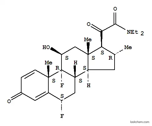 Molecular Structure of 69607-54-1 (Pregna-1,4-dien-21-amide,N,N-diethyl-6,9-difluoro-11-hydroxy-16-methyl-3,20-dioxo-, (6a,11b,16a)- (9CI))