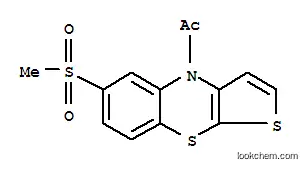 Molecular Structure of 7038-53-1 (Ethanone,1-[6-(methylsulfonyl)-4H-thieno[2,3-b][1,4]benzothiazin-4-yl]-)