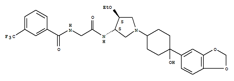 Benzamide,N-[2-[[(3S,4S)-1-[4-(1,3-benzodioxol-5-yl)-4-hydroxycyclohexyl]-4-ethoxy-3-pyrrolidinyl]amino]-2-oxoethyl]-3-(trifluoromethyl)-