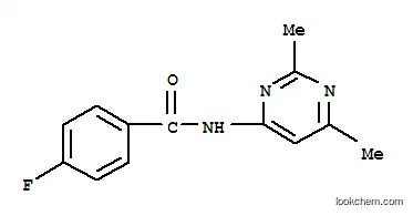 Molecular Structure of 712309-08-5 (Benzamide, N-(2,6-dimethyl-4-pyrimidinyl)-4-fluoro- (9CI))