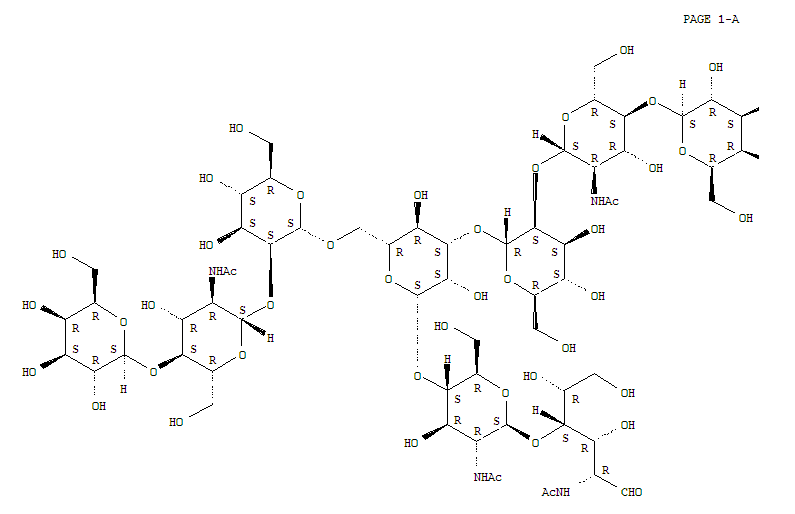 D-Glucose, O-b-D-galactopyranosyl-(1®4)-O-2-(acetylamino)-2-deoxy-b-D-glucopyranosyl-(1®2)-O-a-D-mannopyranosyl-(1®3)-O-[O-b-D-galactopyranosyl-(1®4)-O-2-(acetylamino)-2-deoxy-b-D-gluc