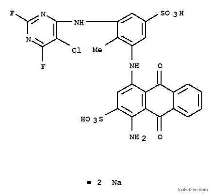 Molecular Structure of 72139-17-4 (disodium 1-amino-4-[[3-[(5-chloro-2,6-difluoro-4-pyrimidinyl)amino]-2-methyl-5-sulphonatophenyl]amino]-9,10-dihydro-9,10-dioxoanthracene-2-sulphonate)