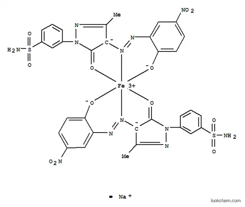 Molecular Structure of 72496-87-8 (sodium bis[3-[4,5-dihydro-4-[(2-hydroxy-5-nitrophenyl)azo]-3-methyl-5-oxo-1H-pyrazol-1-yl]benzene-1-sulphonamidato(2-)]ferrate(1-))