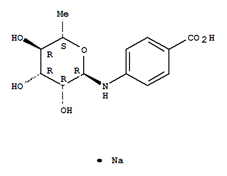 Benzoic acid,4-[(6-deoxy-a-L-mannopyranosyl)amino]-,sodium salt (1:1)