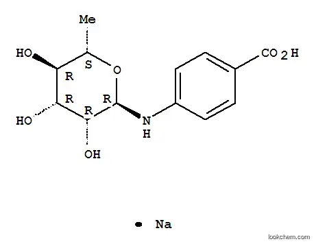 Molecular Structure of 72880-48-9 (Benzoic acid, 4-[(6-deoxy-α-L-mannopyranosyl)amino]-, sodium salt)
