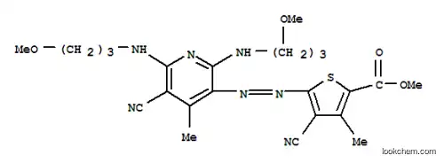 Molecular Structure of 72968-71-9 (methyl 4-cyano-5-[[5-cyano-2,6-bis[(3-methoxypropyl)amino]-4-methyl-3-pyridyl]azo]-3-methyl-2-thenoate)