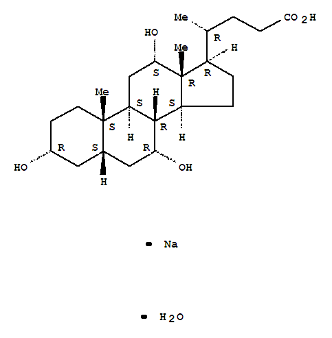 Cholan-24-oic acid,3,7,12-trihydroxy-, sodium salt, monohydrate (1:1:1)