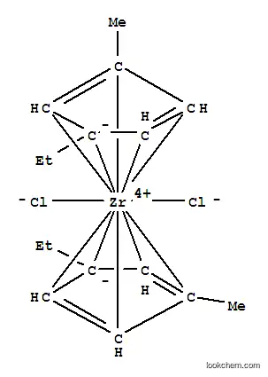 Molecular Structure of 73364-11-1 (Bis(1-ethyl-3-methylcyclopentadienyl)zirconium dichloride)