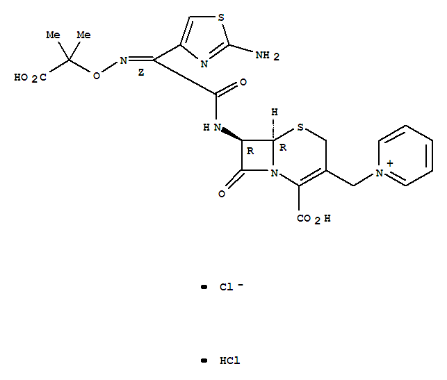Pyridinium,1-[[(6R,7R)-7-[[(2Z)-(2-amino-4-thiazolyl)[(1-carboxy-1-methylethoxy)imino]acetyl]amino]-2-carboxy-8-oxo-5-thia-1-azabicyclo[4.2.0]oct-2-en-3-yl]methyl]-,chloride, hydrochloride (1:1:1)