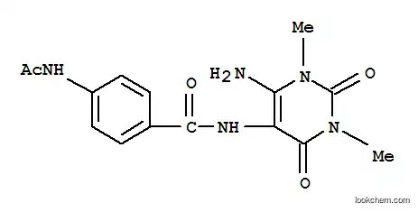 Molecular Structure of 73623-32-2 (Benzamide,  4-(acetylamino)-N-(6-amino-1,2,3,4-tetrahydro-1,3-dimethyl-2,4-dioxo-5-pyrimidinyl)-)