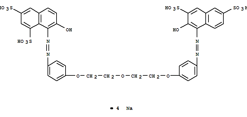 1,3-Naphthalenedisulfonicacid,7-hydroxy-8-[2-[4-[2-[2-[4-[2-(2-hydroxy-3,6-disulfo-1-naphthalenyl)diazenyl]phenoxy]ethoxy]ethoxy]phenyl]diazenyl]-,sodium salt (1:4) cas  7401-45-8