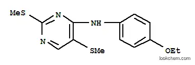 Molecular Structure of 7401-96-9 (N-(4-ethoxyphenyl)-2,5-bis(methylsulfanyl)pyrimidin-4-amine)
