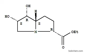 Molecular Structure of 742685-75-2 (1H-Pyrrolizine-3-carboxylic acid, hexahydro-6,7-dihydroxy-, ethyl ester, (3R,6S,7R,7aS)- (9CI))