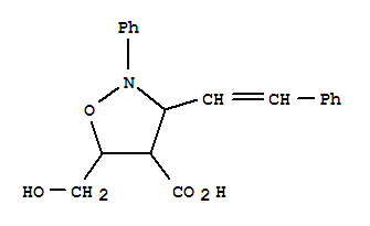 4-ISOXAZOLIDINECARBOXYLIC ACID,5-(HYDROXYMETHYL)-2-PHENYL-3-(2-PHENYLVINYL)-