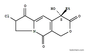 Molecular Structure of 748799-31-7 (1H-Pyrano[3,4-f]indolizine-3,6,10(4H)-trione, 7-chloro-4-ethyl-7,8-dihydro-4-hydroxy-, (4S)-)