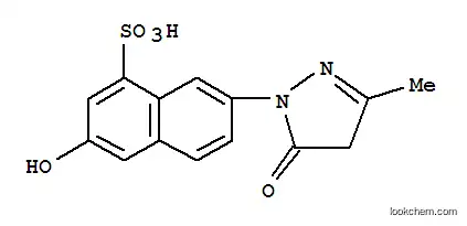 Molecular Structure of 75476-93-6 (7-(4,5-dihydro-3-methyl-5-oxo-1H-pyrazol-1-yl)-3-hydroxynaphthalene-1-sulphonic acid)