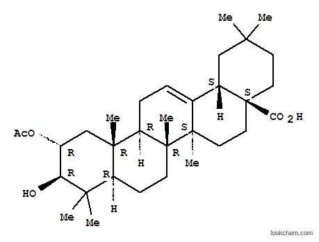Molecular Structure of 758718-51-3 ((2α,3β)- 2-(Acetyloxy)-3-hydroxy- olean-12-en-28-oic acid)