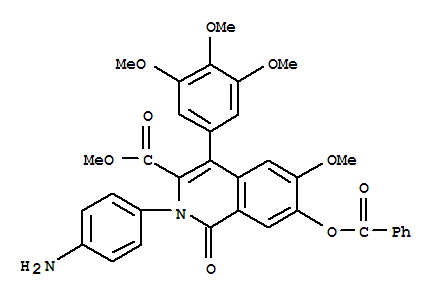 3-ISOQUINOLINECARBOXYLIC ACID 2-(4-AMINOPHENYL)-7-(BENZOYLOXY)-1,2-DIHYDRO-6-METHOXY-1-OXO-4-(3,4,5-TRIMETHOXYPHENYL)-,METHYL ESTER
