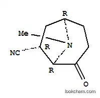 Molecular Structure of 77603-70-4 (8-Azabicyclo[3.2.1]octane-6-carbonitrile,8-methyl-4-oxo-,exo-(9CI))