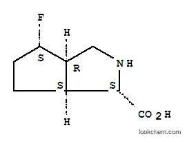 Molecular Structure of 783325-81-5 (Cyclopenta[c]pyrrole-1-carboxylic acid, 4-fluorooctahydro-, (1R,3aS,4R,6aR)-rel- (9CI))
