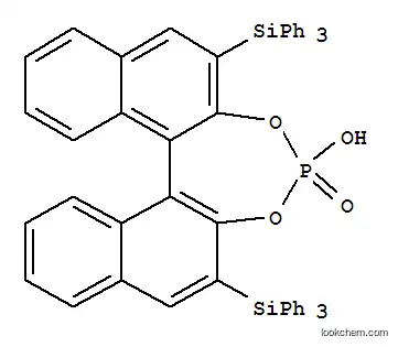 Molecular Structure of 791616-55-2 ((R)-(-)-3,3'-BIS(TRIPHENYLSILYL)-1,1'-BINAPHTHYL-2,2'-DIYL HYDROGENPHOSPHATE, 95%)