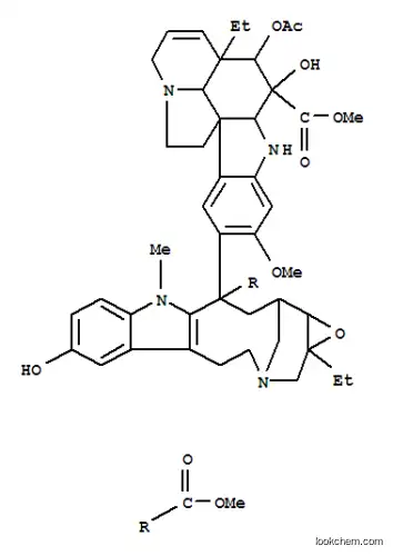 Molecular Structure of 79257-03-7 (methyl 4-(acetyloxy)-15-[1a-ethyl-7-hydroxy-11-(methoxycarbonyl)-10-methyl-1a,4,5,10,11,12,13,13a-octahydro-2H-3,13-methanooxireno[9,10]azacycloundecino[5,4-b]indol-11-yl]-3-hydroxy-16-methoxy-6,7-didehydroaspidospermidine-3-carboxylate)