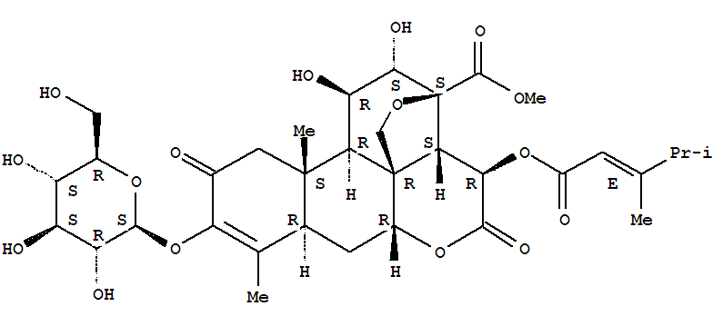 Picras-3-en-21-oicacid, 15-[[(2E)-3,4-dimethyl-1-oxo-2-pentenyl]oxy]-13,20-epoxy-3-(b-D-glucopyranosyloxy)-11,12-dihydroxy-2,16-dioxo-,methyl ester, (11b,12a,15b)-