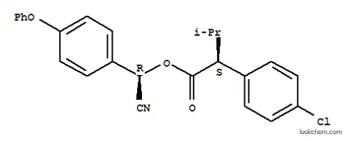 Molecular Structure of 79980-91-9 (BENZENEACETIC ACID, 4-CHLORO-A-(1-METHYLETHYL)-, CYANO(4-PHENOXYPHENYL)METHYL ESTER, (R*,S*)-)