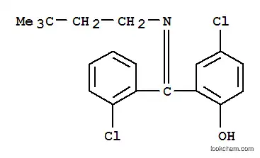 Molecular Structure of 80018-30-0 (4-Chloro-2-((2-chlorophenyl)((3,3-dimethylbutyl)imino)methyl)phenol)